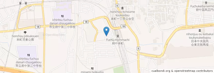 Mapa de ubicacion de つなや en 日本, 東京都, 府中市.