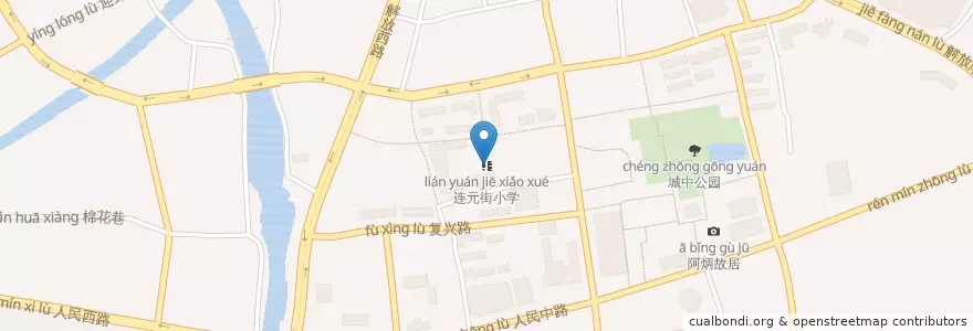Mapa de ubicacion de 连元街小学 en 중국, 우시시, 梁溪区(Liangxi).