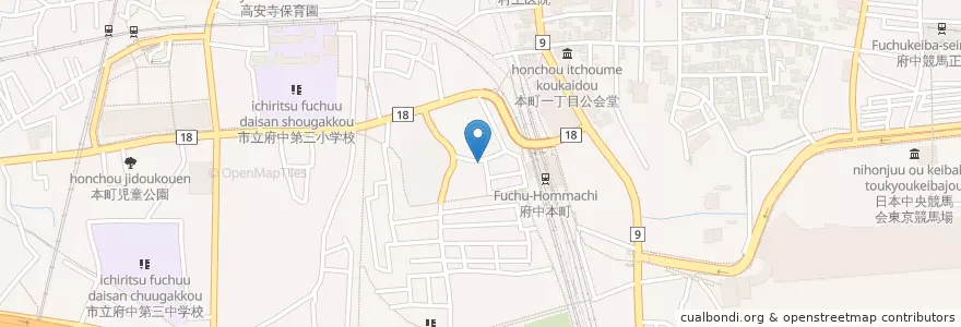 Mapa de ubicacion de さすらい人 en 日本, 東京都, 府中市.