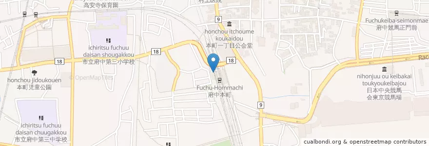 Mapa de ubicacion de 小竹林 en Япония, Токио, Футю.