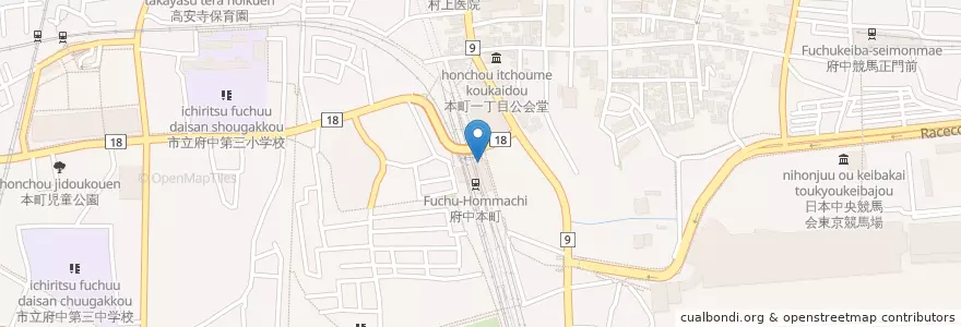 Mapa de ubicacion de みずほ銀行 en Jepun, 東京都, 府中市.