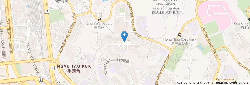 Mapa de ubicacion de 樂華 Lok Wah en Китай, Гуандун, Гонконг, Цзюлун, Новые Территории, 觀塘區 Kwun Tong District.