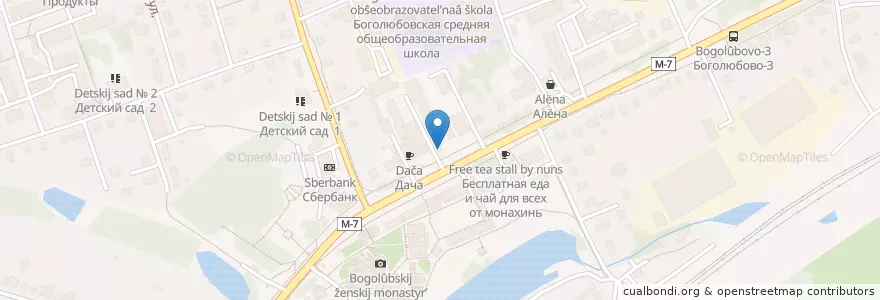 Mapa de ubicacion de Аптека en Russland, Föderationskreis Zentralrussland, Oblast Wladimir, Rajon Susdal, Боголюбовское Сельское Поселение.