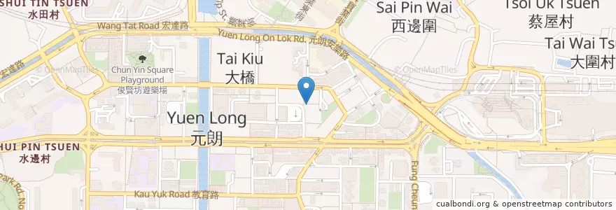 Mapa de ubicacion de 元朗郵政局 Yuen Long Post Office en China, Hong Kong, Provincia De Cantón, Nuevos Territorios, 元朗區 Yuen Long District.