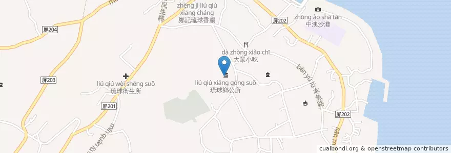 Mapa de ubicacion de 琉球鄉公所 en 臺灣, 臺灣省, 屏東縣, 琉球鄉.
