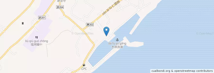 Mapa de ubicacion de 萬聖府 en 臺灣, 臺灣省, 屏東縣, 琉球鄉.