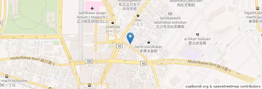 Mapa de ubicacion de や台やすし en Japon, Tokyo, 立川市.