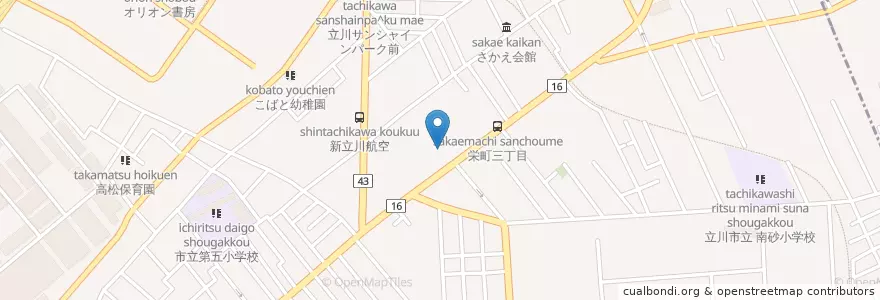 Mapa de ubicacion de 多摩信用金庫 en Japan, 東京都, 立川市.