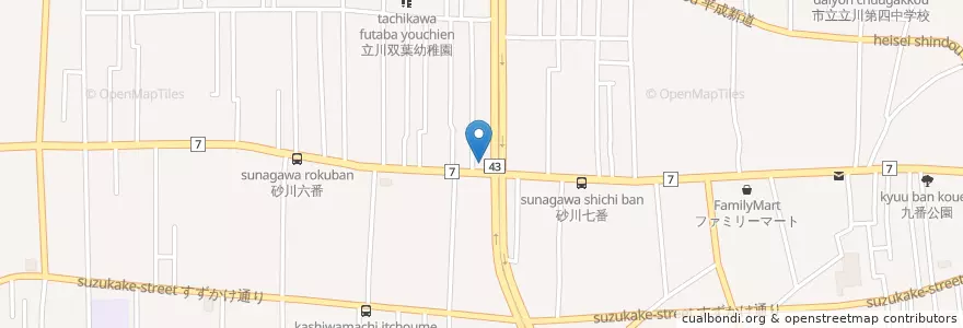 Mapa de ubicacion de 田舎家 en 日本, 東京都, 立川市.