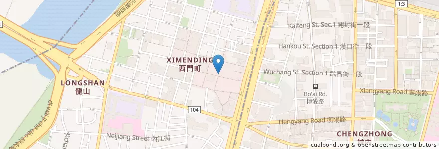 Mapa de ubicacion de Starbucks en تایوان, 新北市, تایپه, 萬華區.