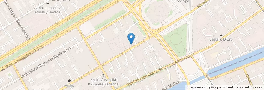 Mapa de ubicacion de Долма en ロシア, 北西連邦管区, レニングラード州, サンクト ペテルブルク, Адмиралтейский Район, Адмиралтейский Округ.