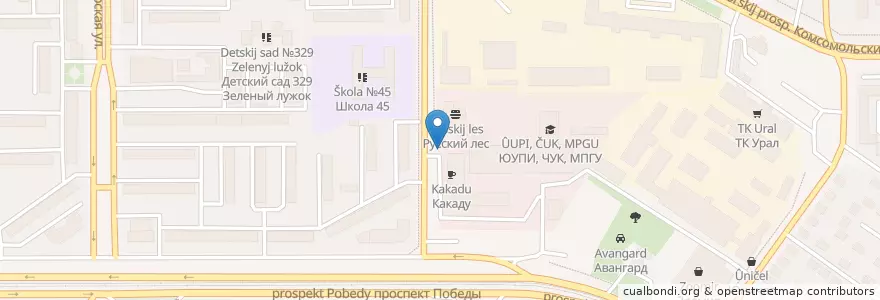 Mapa de ubicacion de Вкусняшка en Rússia, Уральский Федеральный Округ, Oblast De Cheliabinsk, Челябинский Городской Округ.