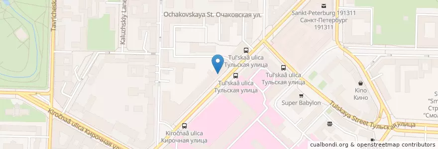 Mapa de ubicacion de Югра en Russland, Föderationskreis Nordwest, Oblast Leningrad, Sankt Petersburg, Центральный Район, Округ Смольнинское.