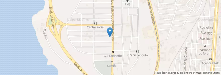 Mapa de ubicacion de Fashion bar en Кот-Д’Ивуар, Абиджан, Attécoubé.