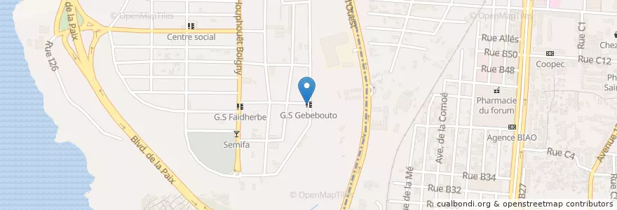 Mapa de ubicacion de G.S Gebebouto en コートジボワール, アビジャン.