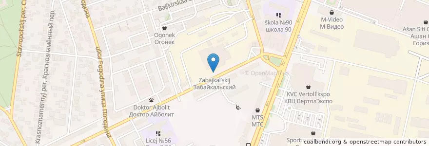 Mapa de ubicacion de Забайкальский en Rússia, Distrito Federal Do Sul, Oblast De Rostov, Городской Округ Ростов-На-Дону.