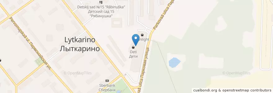 Mapa de ubicacion de Pronto en روسيا, Центральный Федеральный Округ, محافظة موسكو, Городской Округ Лыткарино.