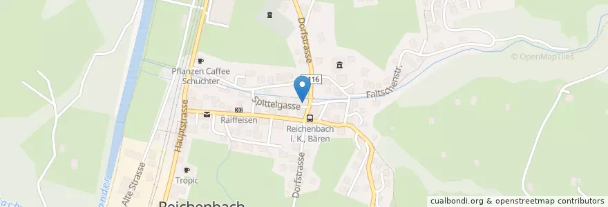 Mapa de ubicacion de Café-Bistro kreuz + quer en Schweiz/Suisse/Svizzera/Svizra, Bern/Berne, Verwaltungsregion Oberland, Verwaltungskreis Frutigen-Niedersimmental, Reichenbach Im Kandertal.