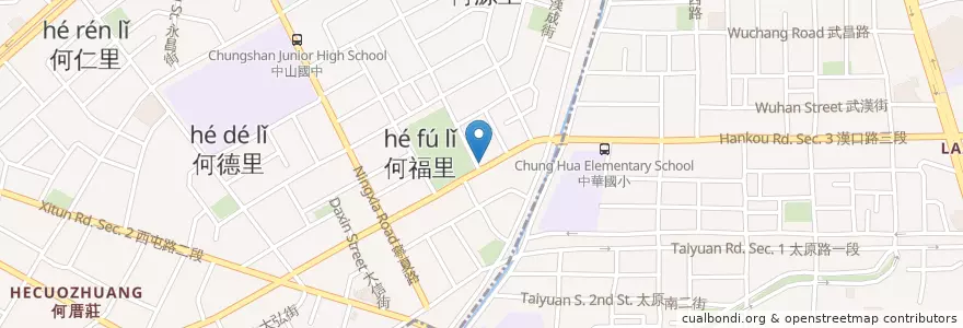 Mapa de ubicacion de 85度C en Taiwan, Taichung, 西屯區.