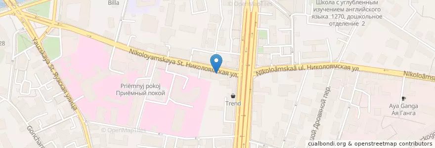 Mapa de ubicacion de Папа Джонс en 러시아, Центральный Федеральный Округ, Москва, Центральный Административный Округ, Таганский Район.