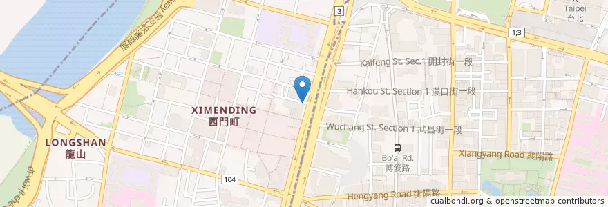 Mapa de ubicacion de 京沺屋 en تايوان, تايبيه الجديدة, تايبيه, 萬華區.