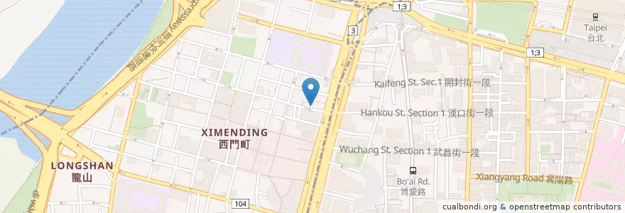 Mapa de ubicacion de 山珍海味自助餐 en تايوان, تايبيه الجديدة, تايبيه, 萬華區.