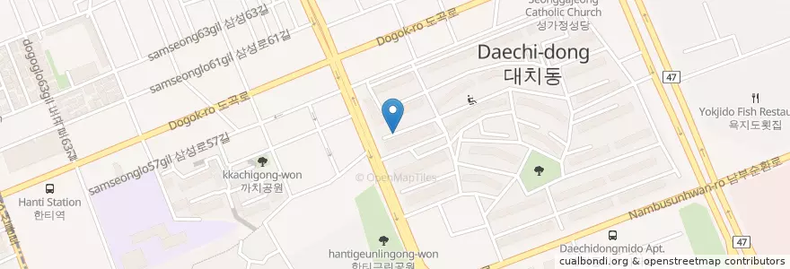 Mapa de ubicacion de 강남구 en Corea Del Sur, Seúl, 강남구, 대치동, 대치2동.