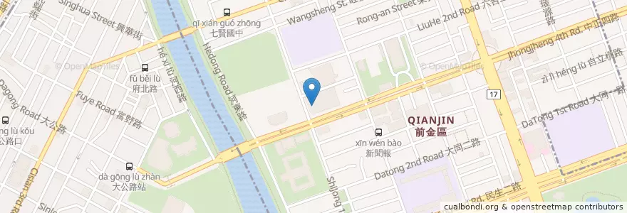 Mapa de ubicacion de 高雄市政府警察局 en Taiwan, Kaohsiung, Qianjin.