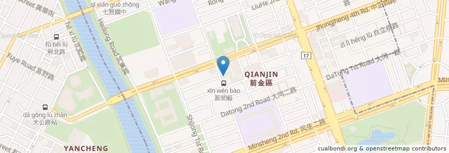 Mapa de ubicacion de 上海商業儲蓄銀行 en Tayvan, Kaohsiung, 前金區.