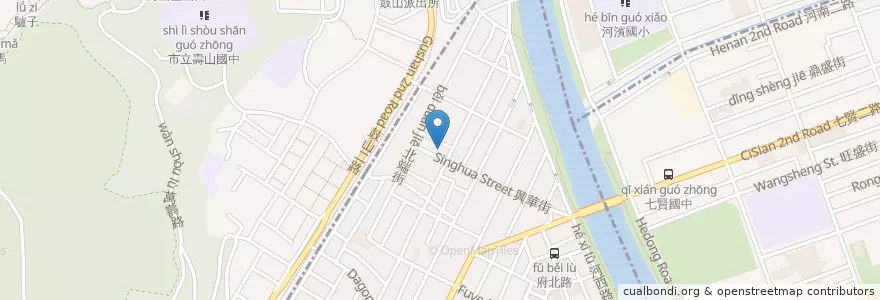 Mapa de ubicacion de 鹽埕分局 en 타이완, 가오슝시, 옌청구.