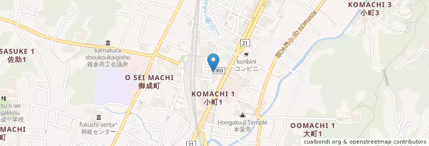 Mapa de ubicacion de 御代川 en Japão, 神奈川県, 鎌倉市.