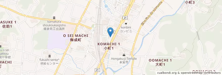 Mapa de ubicacion de 大和証券 en Japan, Präfektur Kanagawa, 鎌倉市.