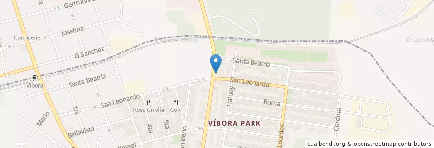 Mapa de ubicacion de Cupet Víbora Park en 쿠바, La Habana, Diez De Octubre.