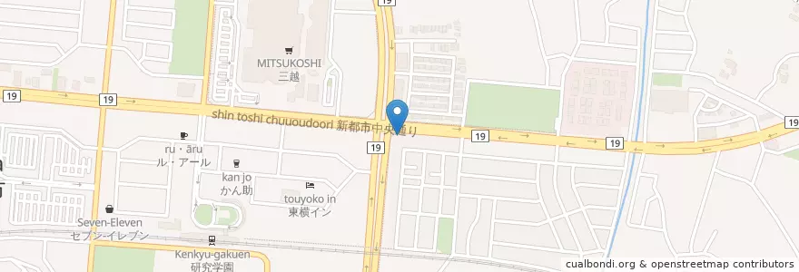 Mapa de ubicacion de 水戸信用金庫 en Japan, Ibaraki Prefecture, Tsukuba.