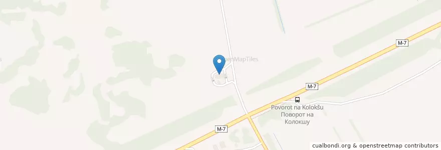 Mapa de ubicacion de Владимир-Оптон en Russia, Central Federal District, Vladimir Oblast, Sobinsky District, Колокшанское Сельское Поселение.