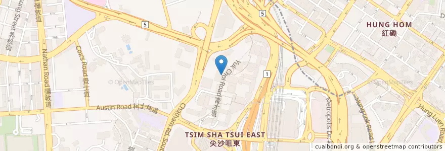 Mapa de ubicacion de 恒生銀行 Hang Seng Bank en 中国, 广东省, 香港 Hong Kong, 九龍 Kowloon, 新界 New Territories, 油尖旺區 Yau Tsim Mong District.