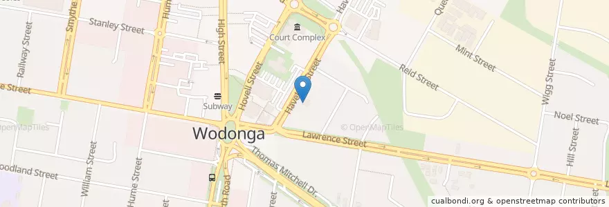Mapa de ubicacion de Lutheran Church en Australie, Victoria, City Of Wodonga.