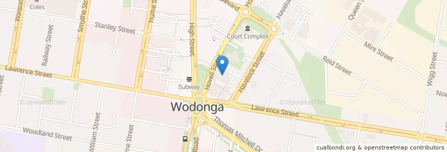 Mapa de ubicacion de The Cube en Australie, Victoria, City Of Wodonga.