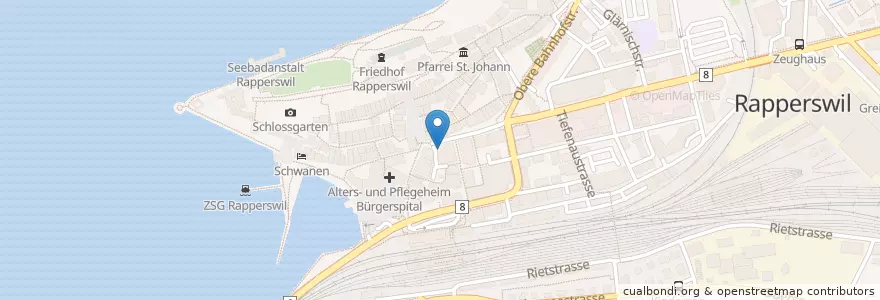 Mapa de ubicacion de Rossini en Schweiz/Suisse/Svizzera/Svizra, Sankt Gallen, Wahlkreis See-Gaster, Rapperswil-Jona.