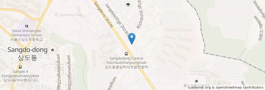 Mapa de ubicacion de 銅雀區 en 韩国/南韓, 首尔, 銅雀區, 상도1동.