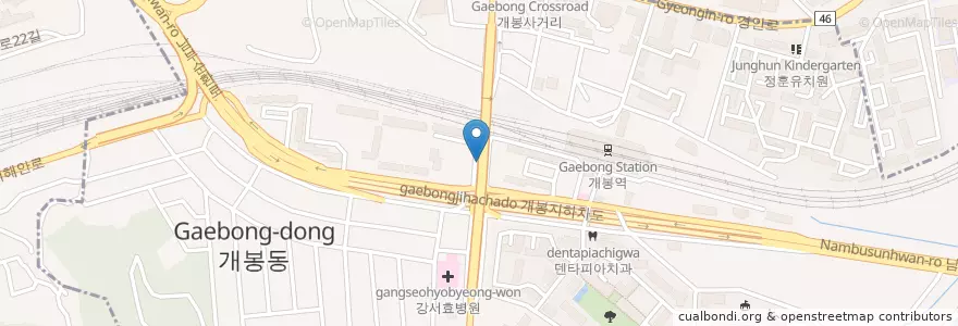 Mapa de ubicacion de Guro-gu en South Korea, Seoul, Guro-Gu, Gaebong 2(I)-Dong.