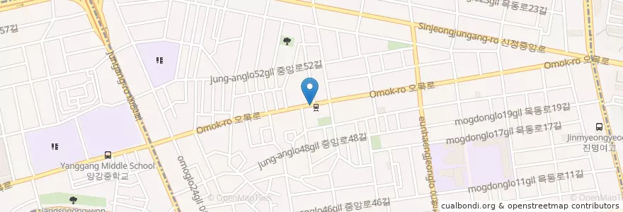 Mapa de ubicacion de Yangcheon-gu en South Korea, Seoul, Yangcheon-Gu, Sinjeong 4(Sa)-Dong.