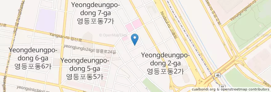 Mapa de ubicacion de 영등포구 en Güney Kore, Seul, 영등포구, 영등포동.