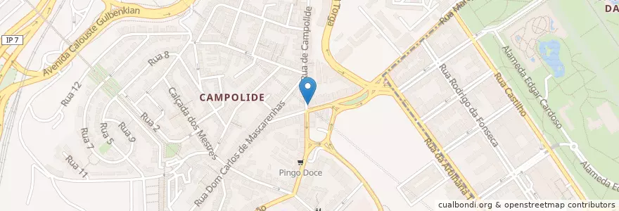 Mapa de ubicacion de Clínica Veterinária de Campolide en البرتغال, Área Metropolitana De Lisboa, Lisboa, Grande Lisboa, لشبونة, Campolide.