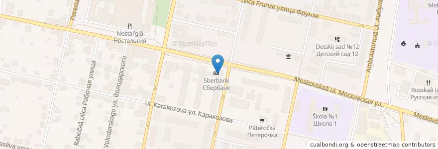 Mapa de ubicacion de ПАО "Сбербанк России" en Rusland, Centraal Federaal District, Oblast Moskou, Можайский Городской Округ.