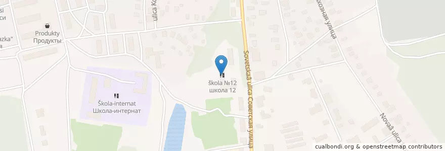 Mapa de ubicacion de школа №12 en Rusia, Distrito Federal Central, Óblast De Moscú, Городской Округ Воскресенск.