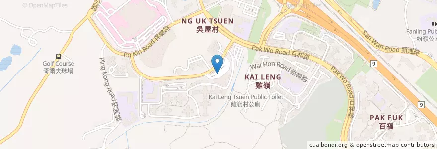 Mapa de ubicacion de 清河邨 en 中国, 香港, 广东省, 新界, 北區.