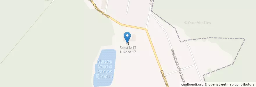 Mapa de ubicacion de Школа №17 en روسيا, Центральный Федеральный Округ, محافظة موسكو, Городской Округ Воскресенск.