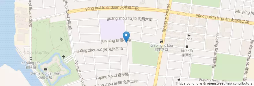 Mapa de ubicacion de 安平區 en Taiwan, Tainan, 安平區.