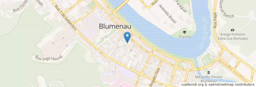Mapa de ubicacion de The Basement English Pub en Brasilien, Süden, Santa Catarina, Região Geográfica Intermediária De Blumenau, Microrregião De Blumenau, Blumenau.